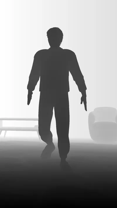 Depth map visualization of person exercising