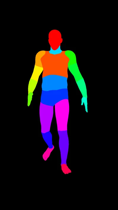 Segmentation mask of person exercising